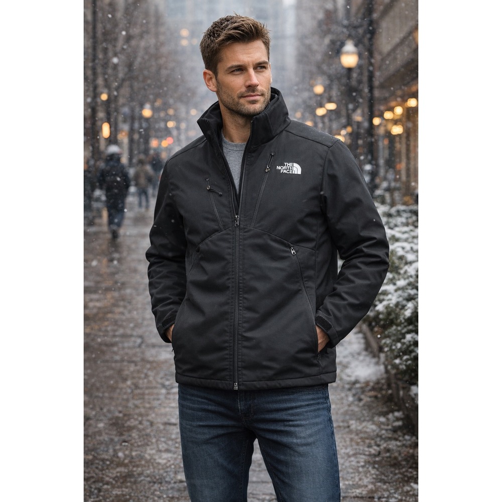 The North Face WindWall Black Softshell Lined Outdoor Winter Jacket Mens SZ M